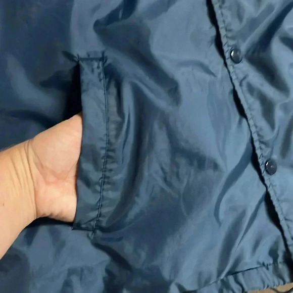 Imperfect vintage Sears windbreaker jacket XL button down pockets elastic cuffs - Picture 7 of 10